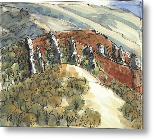 California Metal Print featuring the painting Castle Rocks by Judith Kunzle