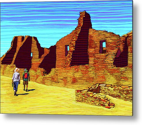 Southwest Metal Print featuring the digital art Chaco Visitors by Rod Whyte