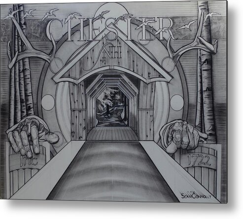 Realism Metal Print featuring the drawing Chester N H by Sean Connolly