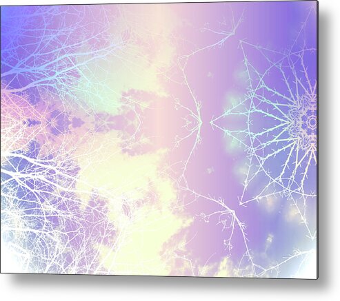 Mandala Metal Print featuring the mixed media Cloud gazing purple shimmer by Itsonlythemoon
