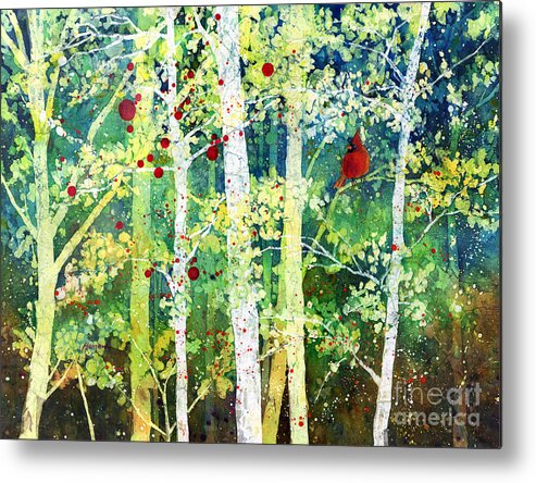 Cardinal Metal Print featuring the painting Colorful Presence by Hailey E Herrera