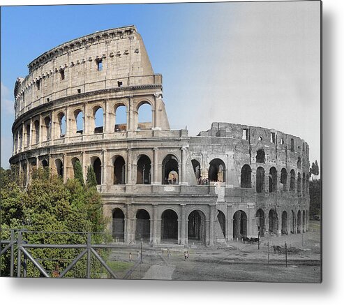 The Colosseum Metal Print featuring the photograph Colosseum, Old and New by Eric Nagy