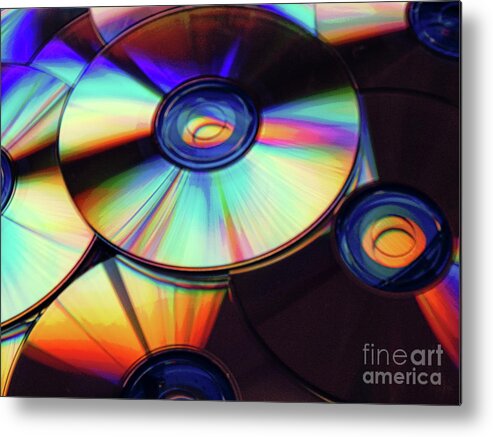 Compact Disks Metal Print featuring the digital art Compact Disks by Phil Perkins