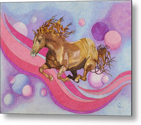 Horse Illustration Metal Print featuring the drawing Constellation Pegasus by Equus Artisan