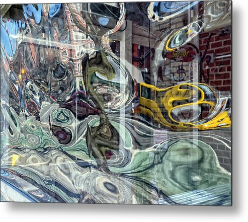 Greenwich Village Metal Print featuring the photograph Crazy Reflections by Cate Franklyn