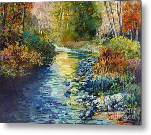 Creek Metal Print featuring the painting Creekside Tranquility by Hailey E Herrera