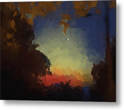 Moon Metal Print featuring the mixed media Day's End by Christopher Reed