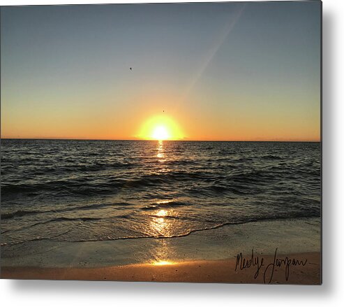 Sunset Metal Print featuring the photograph December Sunset on Lido Beach by Medge Jaspan