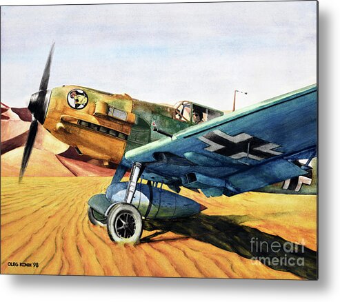 Luftwaffe Metal Print featuring the painting Desert Storm by Oleg Konin