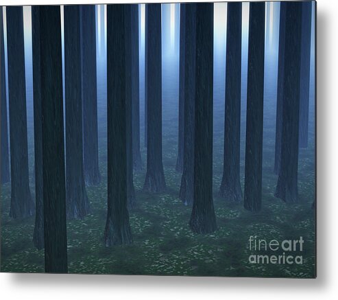 Mystery Metal Print featuring the digital art Distant Glow by Phil Perkins