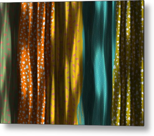 Contemporary Metal Print featuring the digital art Draped Patterns by Bonnie Bruno