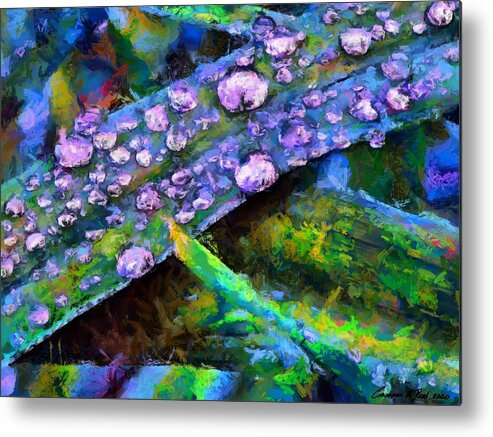 Drops Metal Print featuring the mixed media Droplets by Christopher Reed