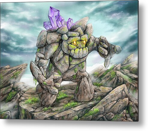 Rock Metal Print featuring the digital art Earth Elemental by Aaron Spong