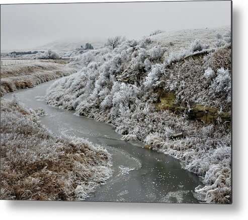 North Dakota Metal Print featuring the photograph East On Frosty Green River from 109 by Amanda R Wright