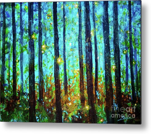 Enchanted Metal Print featuring the mixed media Enchanted Forest by Zan Savage