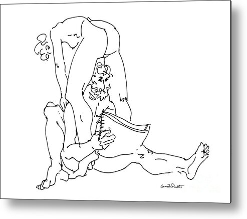 Erotic Renderings Metal Print featuring the drawing Erotic Art Drawing 9sp by Gordon Punt