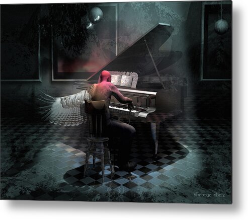 Piano Metal Print featuring the digital art Escape Before Dawn by George Grie