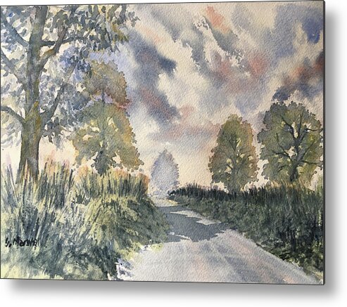 Watercolour Metal Print featuring the painting Evening Light on Woldgate by Glenn Marshall