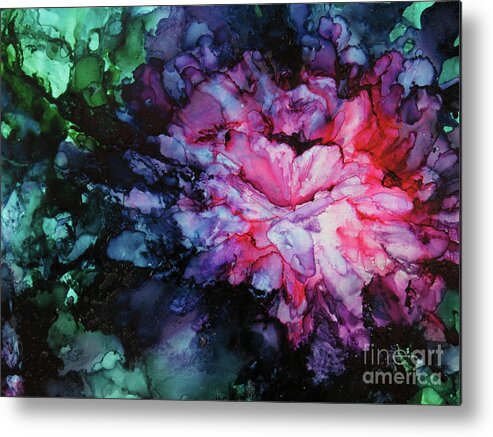 Abstract Metal Print featuring the painting Evening Posie by Zan Savage
