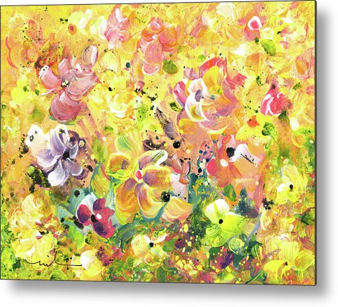 Flower Metal Print featuring the painting Explosion Of Joy 20 by Miki De Goodaboom