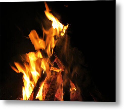 Fire Metal Print featuring the photograph Face in the Fire by Azthet Photography