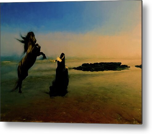 Horses Metal Print featuring the photograph Fantasy sands 3 by Sharon Lisa Clarke