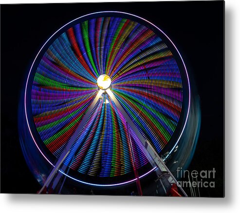 Ferris Wheel Metal Print featuring the photograph Ferris Wheel at Night by L Bosco