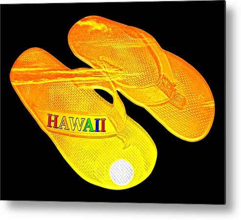  Flip Flops Kona Sunset Metal Print featuring the photograph Flip Flops Kona Sunset by David Lawson