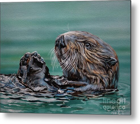 Ocean Metal Print featuring the painting Float by Lachri