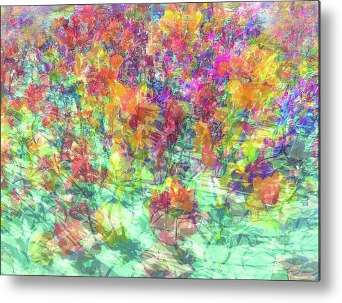 Floral Metal Print featuring the photograph Floral Abstract 1 by Kathy Paynter