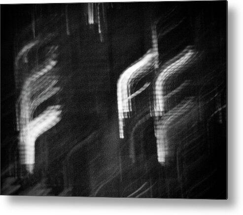 Abstract Metal Print featuring the photograph Flying Fs BW by Christi Kraft