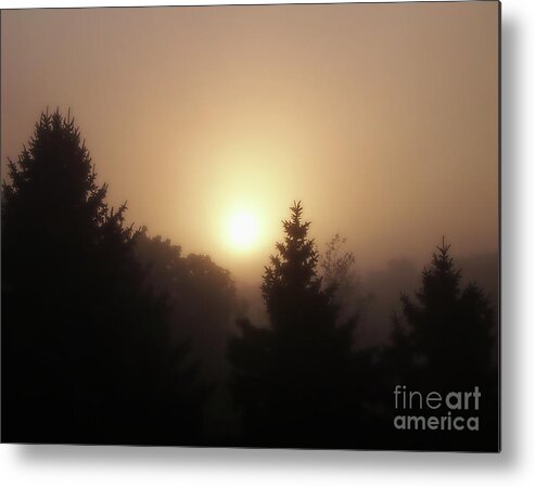 Sunrise Metal Print featuring the photograph Foggy Sunrise by Phil Perkins