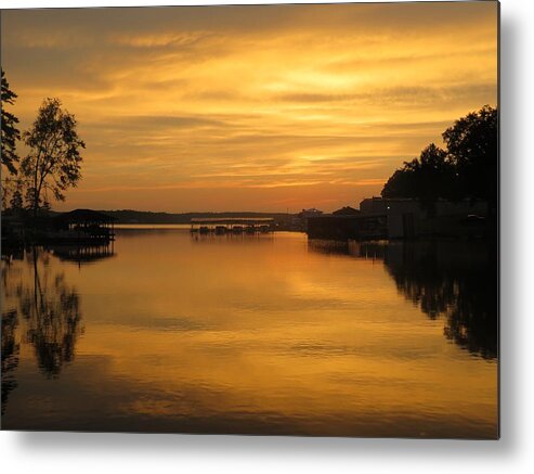 Gold Metal Print featuring the photograph Fort Knox Sunrise by Ed Williams