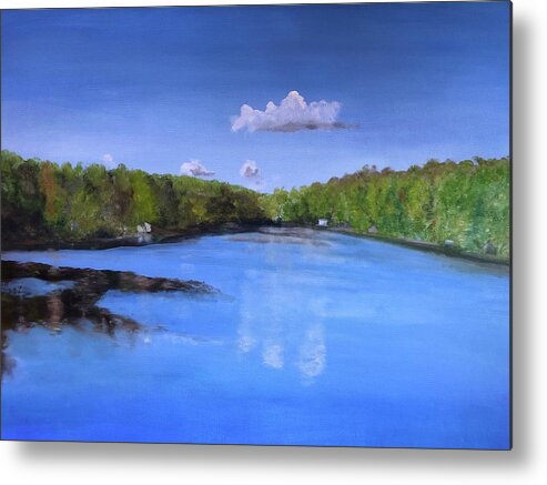 Lake Metal Print featuring the painting Fox Lake by Kate Conaboy