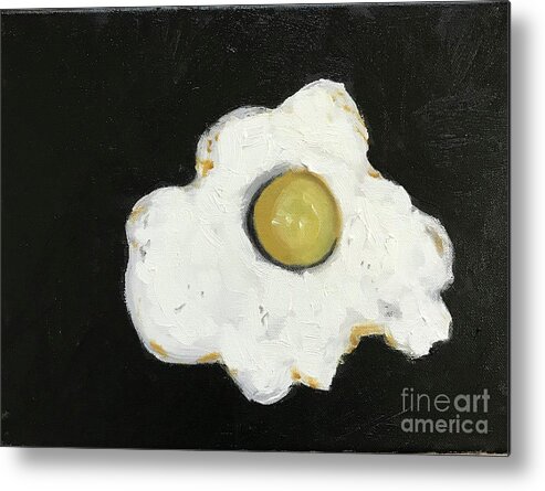 Original Art Work Metal Print featuring the painting Fried Egg by Theresa Honeycheck