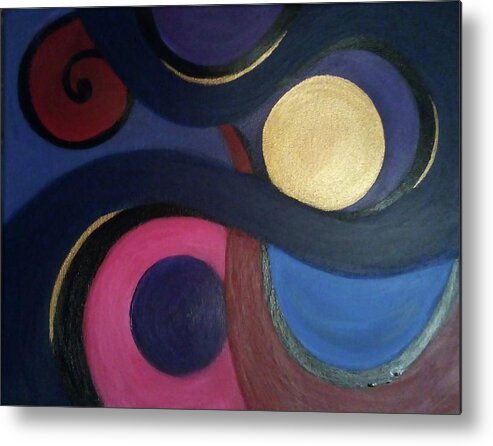 Full Moon Metal Print featuring the painting Full Moon Musings by Eseret Art