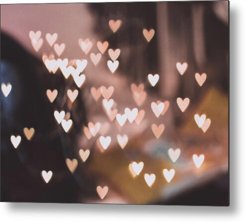 Abstract Metal Print featuring the photograph Glowing Hearts by Long Shot