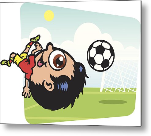 Team Sport Metal Print featuring the drawing Goal!!!! by ScottTalent