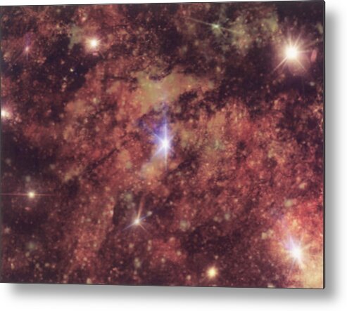 Galaxy Metal Print featuring the digital art Golden Galaxy by Mary J Winters-Meyer