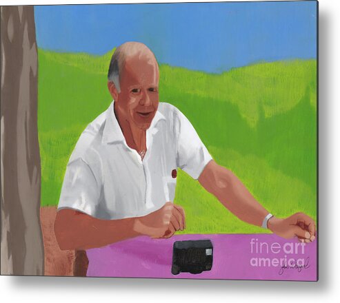 Oils Metal Print featuring the painting Grampa Wiegand by John Wiegand