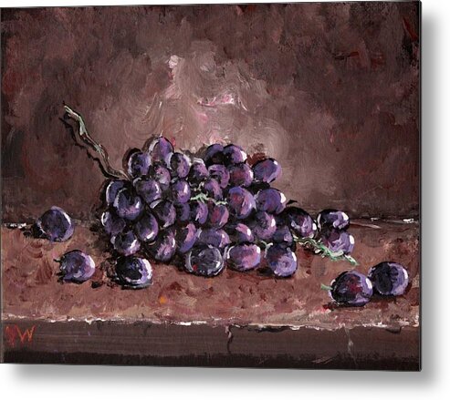 Still Life Metal Print featuring the painting Grapes by Megan Walsh