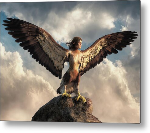 Harpy Metal Print featuring the digital art Harpy by Daniel Eskridge