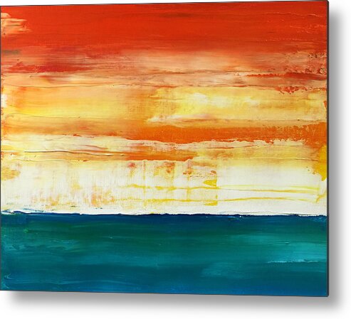 Red Metal Print featuring the mixed media Heat Wave by Linda Bailey