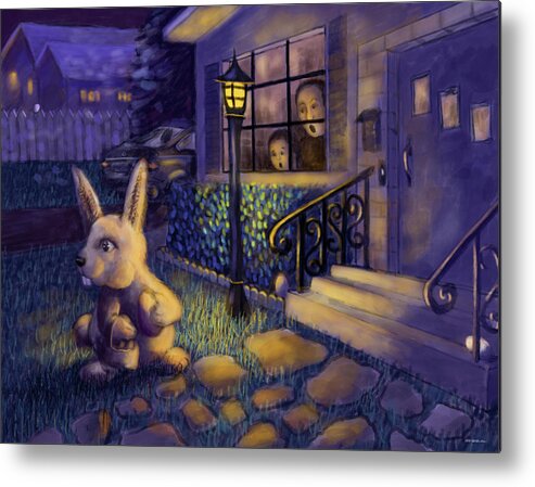 Easter Bunny Metal Print featuring the digital art Hippity Hoppity by Larry Whitler