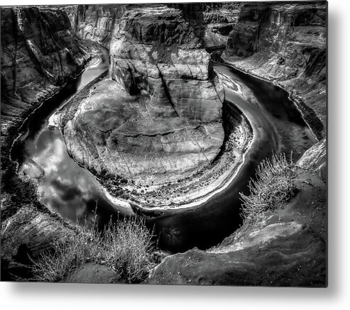 Horse Shoe Bend Metal Print featuring the photograph Horse Shoe Bend BW by Michael Damiani