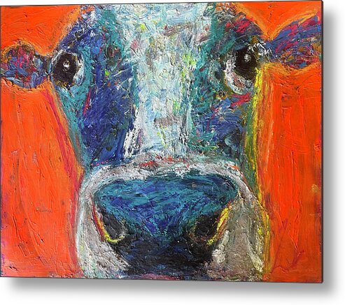 Nicholas Brendon Metal Print featuring the painting How Do You Like Me Cow by Nicholas Brendon