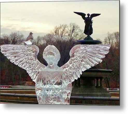  Metal Print featuring the photograph Ice Bethesda, NYC by Judy Frisk