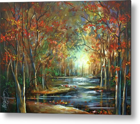 Landscape Metal Print featuring the painting Indian Summer by Michael Lang