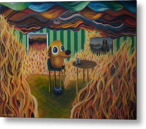 It's Fine Metal Print featuring the painting It's Fine by Mindy Huntress