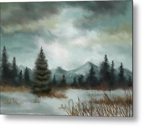 Winter Metal Print featuring the digital art January Thaw by Shawn Conn